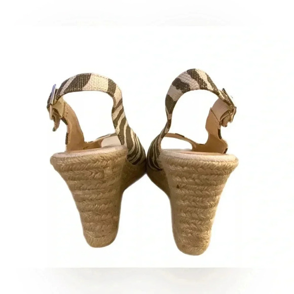 CHICO’S Zebra Print Sandals Women’s Simon Espadrille Wedge Slingback Heels 9 - Picture 7 of 14